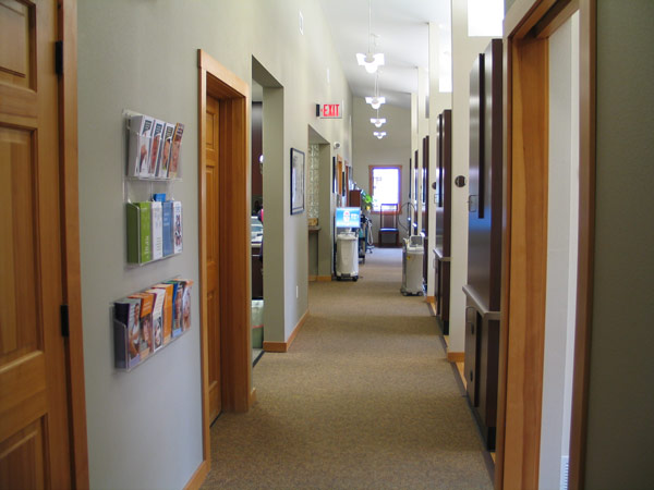 Office hallway and rooms at The Center for Esthetic Dentistry in Grants Pass, OR 